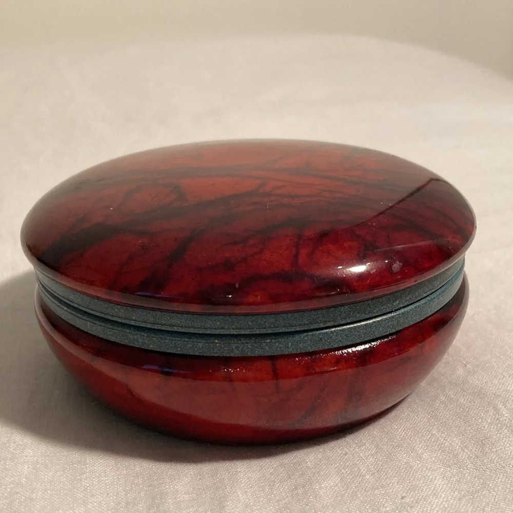Pier 1 alabaster hand carved Jewelry Box made in Italy
